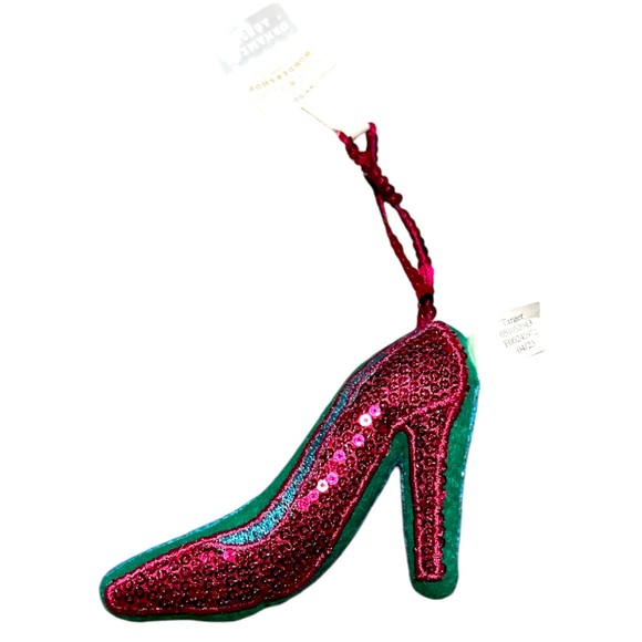 Target 2023 Wondershop Ornament Pink Sequin High Heels Blue Green Knit Xmas - Picture 2 of 4